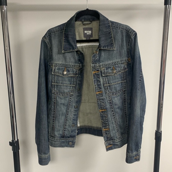 Vintage Heritage 1981 100% Cotton Distressed Like New Jean Jacket Size L - Picture 1 of 5